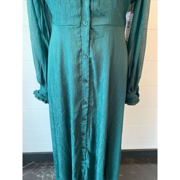 Premier Amour Green Sparkle Maxi Dress Size 2 - Picture 2 of 11